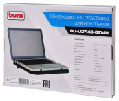 BURO Подставка для ноутбука 14&quot;338x255x22mm 1xUSB 2x 140mmFAN 480г металлическая сетка/пластик черный (BU-LCP140-B214H) 