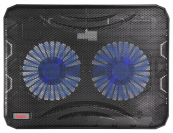 BURO Подставка для ноутбука 15.6&quot;358x270x21mm 1xUSB 2x 140mmFAN 597г металлическая сетка/пластик черный (BU-LCP156-B214) 