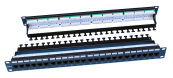 Hyperline PP3-19-24-8P8C-C6-110D Патч-панель 19&quot;, 1U, 24 порта RJ-45, категория 6, Dual IDC, ROHS, цвет черный (задний кабельный организатор в комплекте) 