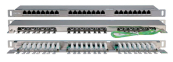 Hyperline PPHD-19-24-8P8C-C5E-SH-110D Патч-панель высокой плотности 19&quot;, 0.5U, 24 порта RJ-45, категория 5E, Dual IDC, экранированная 