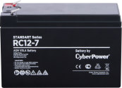 CyberPower Аккумуляторная батарея RC 12-7 12V/7Ah {клемма F2, ДхШхВ 151х65х94 мм, высота с клеммами 102, вес 2кг, срок службы 6 лет} 