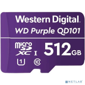 Micro SecureDigital 512GB WD Purple SC QD101 Ultra Endurance  WDD512G1P0C 512ГБ Class 10 UHS 1 (U1) для видеонаблюдения 