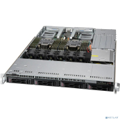 Supermicro SYS-610C-TR (X12DDW-A6, CSE-LA15TQC-R860AW) 1U, 2 x LGA4189, 4x 3.5"" hot-swap SATA/SAS, 2x PCIe 3.0 x2 2280, 16 DIMM, 1+1 860W
