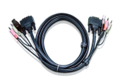 ATEN 2L-7D03U Шнур, мон+клав+мышь USB + аудио, DVI-D Single Link+USB A-Тип + 2x mini Jack(3,5мм)=&gt;DVI-D Single Link+USB B-Тип+ 2x miniJack(3,5мм), Male-Male, опрессованный, 3 метр., черный 