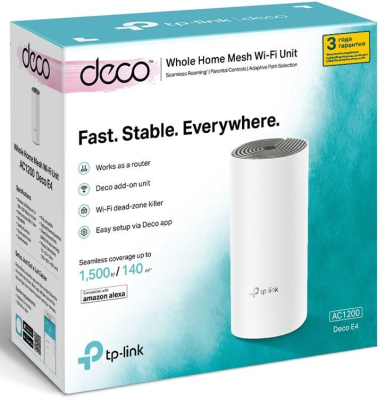 TP-Link Deco E4(1-pack) AC1200 Домашняя Mesh Wi-Fi система