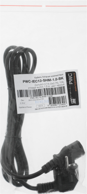 Hyperline PWC-IEC13-SHM-1.8-BK Кабель питания компьютера (Shucko+C13) (3x0.75), 1.8м