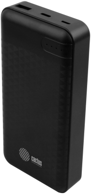 Мобильный аккумулятор Cactus CS-PBFSET-20000 Li-Pol 20000mAh 2.1A+2.1A черный 2xUSB материал пластик
