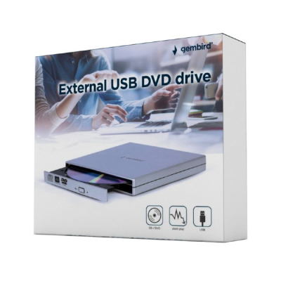 USB 2.0 Gembird DVD-USB-02-SV пластик, серебро