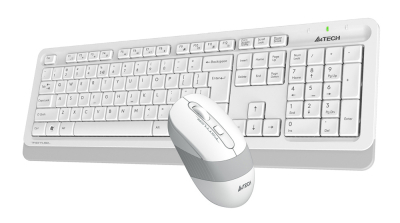 Клавиатура и мышь Wireless A4Tech FG1010 WHITE бело-серая, USB [1147575]