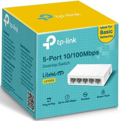 TP-Link LS1005 Настольный коммутатор с 5 портами 100 Мбит/с