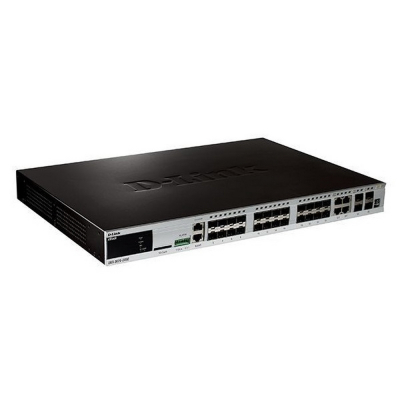 D-Link DGS-3620-28SC/B1AEI PROJ Управляемый стекируемый коммутатор уровня 3 с 20 портами SFP, 4 комбо-портами 10/100/1000Base-T/SFP, 4 портами 10GBase-X SFP+, в комплект поставки входит ПО EI image 