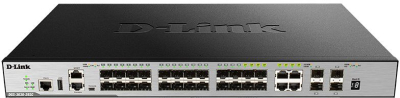 D-Link DGS-3630-28SC/A2ASI PROJ Управляемый L3 коммутатор, стек, 20x1000Base-X SFP, 4x10GBase-X SFP+, 4xCombo 1000Base-T/SFP, ПО SI
