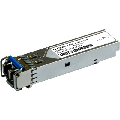 D-Link 310GT/A1A SFP-трансивер с 1 портом 1000Base-LX для одномодового оптического кабеля (до 10 км, разъем Duplex LC)