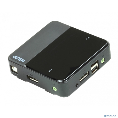 Переключатель KVM ATEN  CS782DP-AT KVM+Audio+USB 2.0,  1 user USB+DisplayPort+AUDIO =&gt;  2 cpu USB+DisplayPort+AUDIO, со шнурами USB/AUDIO 2х1.8м.+ Dis