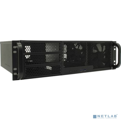 Procase RM338-B-0 Корпус 3U server case,3x5.25+8HDD,черный,без блока питания,глубина 380мм, MB CEB 12&quot;x10.5&quot;