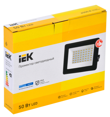 Iek LPDO601-50-65-K02 Прожектор СДО 06-50 светодиодный черный IP65 6500 K IEK