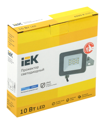 Iek LPDO701-10-K03 Прожектор СДО 07-10 светодиодный серый IP65 6500 K IEK